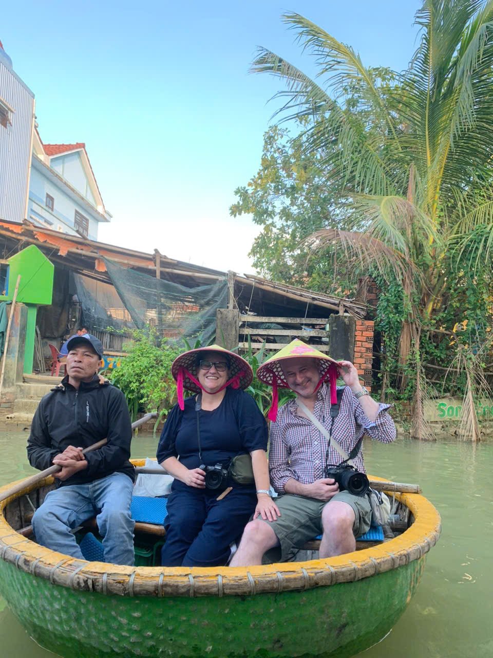 Floating on basket boat