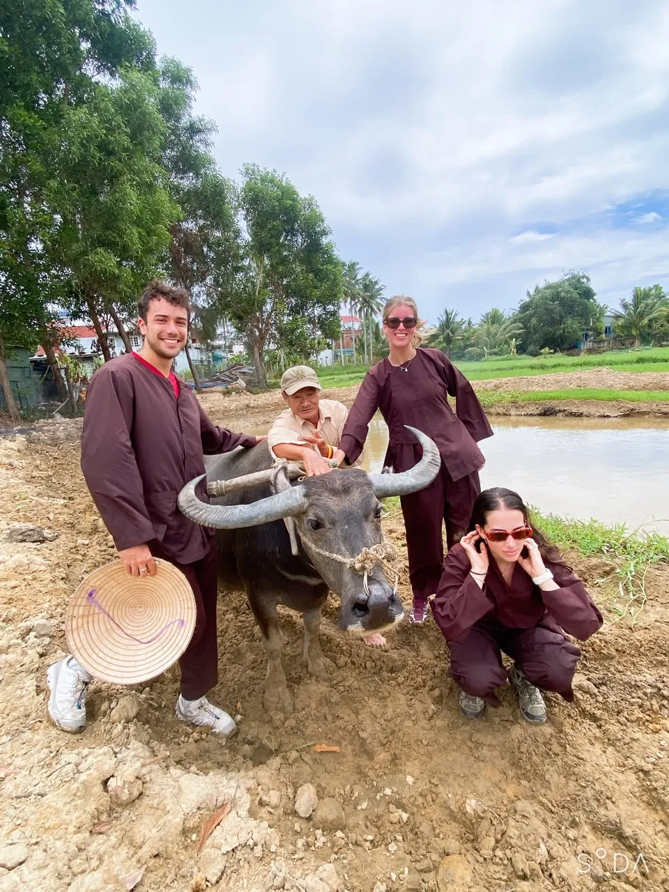Buffalo riding and basket boat tour in Hoi An coconut forest