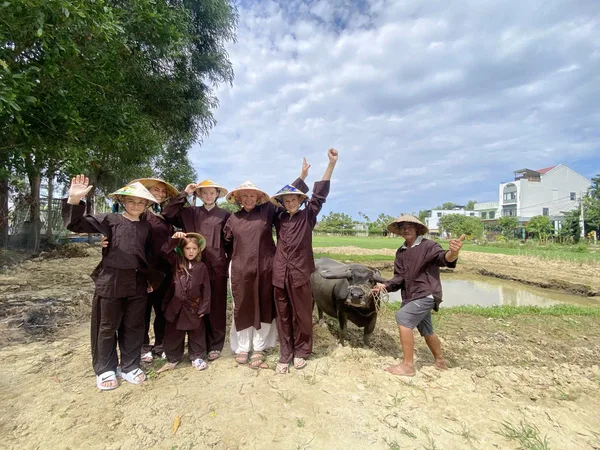 Hoi An buffalo riding experience for families